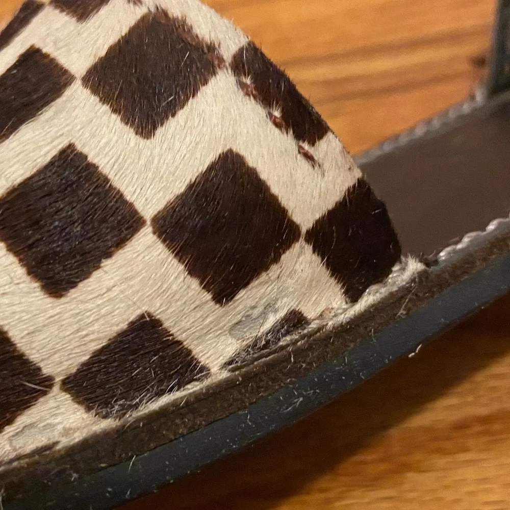Brother Vellies Congo Flat in Brown / White Check - Picture 5 of 8